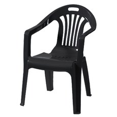 플라스틱의자 팔걸이의자 행사 편의점 포장마차 간이용 보조, 1개, 블랙