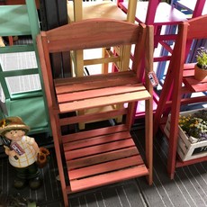 House傢飾 zakka田園鄉村風格 木製雙層花架 粉橘色【限量款/新發售】