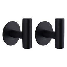 앞날창창 벽 부착식 다용도 후크 걸이, 블랙, 2개