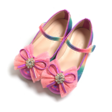 FROM'BEBE 女童Liz彩虹LED燈窗蝴蝶結平底鞋