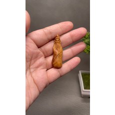 北太行崖柏 黑油關二爺手把件, 如圖所示, 1個