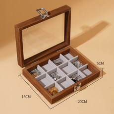 大容量防塵帶蓋首飾收納盒, 1個, 陞級款小號-H 熱賣衚桃色 12格