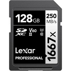 Lexar 128GB Professonal 1667x SDXC 메모리 카드 UHS C10 U3 V60 FullHD & 4K 비디오 최대 250MB/s 읽기 전문 사진작가 비디오, 128GB_Single