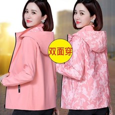 薄外套 女生外套 春秋外套 防風外套 韓版外套 運動外套女 雙麵穿夾剋 女裝 大尺碼外套 短外套 外套女 騎車外套 風衣