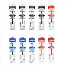 유니 제트스트림 리필심 SXR-80-38 혼합색상 10개 3색펜 4색펜 멀티펜 전용 0.38mm, 0.38 세트 10개 (흑4청3적3)