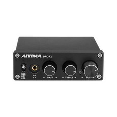 헤드폰 이어폰 미니 앰프 AIYIMA 오디오 A2 스테레오 USB 게이밍 DAC 디코더 컨버터 데스크탑 전원 액티브 스피커용, Black