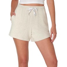 Hanes Originals 프렌치 테리 라운지 컴피웨어 라운지웨어 여성용 수면 반바지 10.2cm(4인치) 프로방스 블루 XS