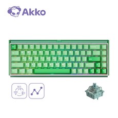 Akko 악코 Ray68 HE 마그네틱 8K 게이밍 유무선 68키 기계식 자석축 게임용 키보드 체리 프로파일 염료승화 키캡 듀얼 라이트 박스 500Hz 재생률 ARGB, AstroAim 자석축 (무선), Misty Green & White