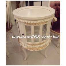 桃花心木典雅雕花圓櫃 - 精緻雕花、圓潤造型、多功能收納、適用於各種居家風格