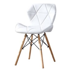 白色北歐皮革蝴蝶椅，皮革餐椅，辦公椅，化妝椅，伊姆斯風格櫸木腳, 1個, 【白色】北歐皮革蝴蝶椅