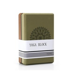 요가 브릭 업그레이드 버전 보조 암호화 초고밀도 EVA 경도 코르크와 비교 가능 420 g, 01 Olive Green, 1개