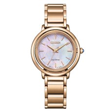 CITIZEN 星辰(EM1103-86Y) L系列 廣告款 光動能 優雅白蝶貝暖金色女腕錶-31.2mm