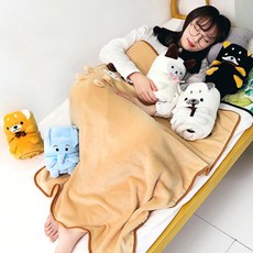 썬] 캐릭터무릎담요 팬더 당근 고양이 공룡 담요 개별opp 포장