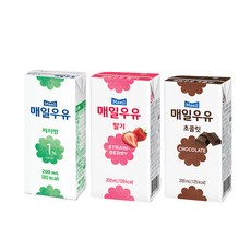 매일우유 멸균200ml 24팩(저지방1％8＋딸기8＋초코8)무배, 200ml