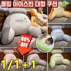 1/1+1 기온을 내려주는 허리받침대 다기능 허리 등쿠션 쇼파베게 이중통기/3D 입체받침대/항균진드기방지, [1]핑크 토끼