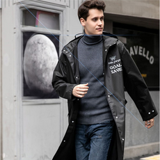 남자 코트 업무용 원피스 고급 우의 우비 빅사이즈 BLACK 남성 원피스 XL