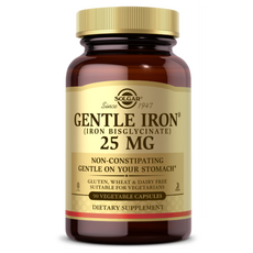 SOLGAR 溫和鐵劑素食膠囊 25mg, 90顆, 1罐