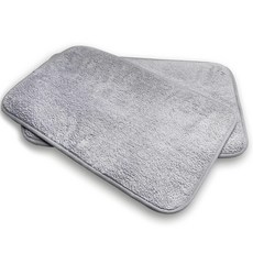 Seson Deco SD 舒適現代超細纖維浴室腳踏墊 2入組, 灰色