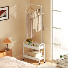 GAGU FEELING Hapy Hanger 440 鐵製立式移動衣架, 白色