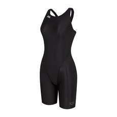 아레나 수영복 여성 선수 4부 반신 실내 레이서백 라운딩 BLK 브라캡별도