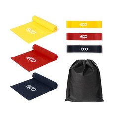 에코 라텍스밴드3단계+루프밴드3단계 세트+파우치, 레드+옐로우+네이비, 1개