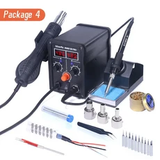 Silverflo 8586D-IIIPRO 납땜 스테이션 2 IN 1열풍 용접 재작업 디스플레이 10분 절전 모드 포함), 04 230VUK, 01 CHINA, 02 Package 4