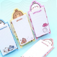 귀여운 캐릭터 메모지 세트 동물 일정관리 스케줄러 사무용품 학생 직장인 다이어리 노트 문구류, 1개, 03.카네이션브로치-진주