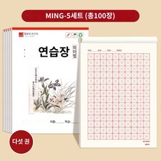 모눈지 용품 글씨 입문 공책 학생 한자 연습장 경필 초보 만년필, 미그 5벌 [총 100장]
