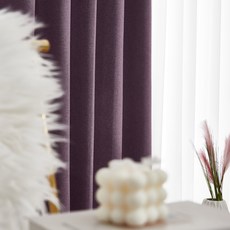 HANS DECO Remember 高級記憶定型四層編織遮光窗簾 1入 穿孔式, 時尚粉