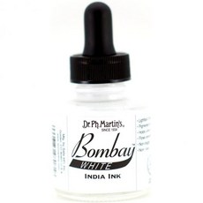 드로잉잉크 Dr. Ph. Martins 봄베이 인디아 잉크8BY 잉크 병 1.0온스 흰색 1병