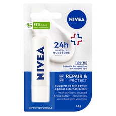 NIVEA 妮維雅 潤澤修護護唇膏 SPF15, 1個, 潤澤修護