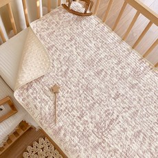 新生嬰兒純棉a類牀單寶寶秋冬加厚豆豆絨幼兒園兒童拼接牀墊單, 森系兔【棉紗+豆豆絨】