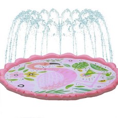 Apnoo 풀장 분수매트 물놀이매트 바닥분수 홈워터파크 170cm푸른 색 핑크색, 1개