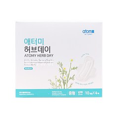 날개형 애터미 생리대 대형 사이즈 1박스 허브데이, 1세트, 40개입