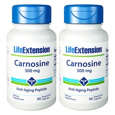 라이프익스텐션 카르노사인 500mg 베지테리안 캡슐, 2개, 60정