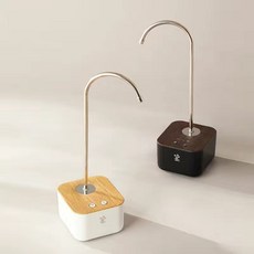 【台灣發貨】鳴盞 電動上水器 抽水器 吸水器 飲水機 抽水泵 取水器 抽水機 無線靜音抽水泵 桶裝抽水器 專用自動吸水器, 黑色, 1個