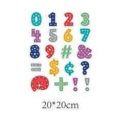 이로나 열전사 알파벳 숫자 기호 전사지 티셔츠 에코백 원단 전용 DIY 스티커, 4.전구 숫자+기호 전사지, 1개