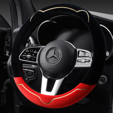 DK 극세사 방한 핸들커버 논슬립 사계절용 자동차 운전대 커버, 레드(O형)