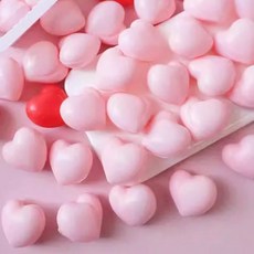 핑크 레드 입체 하트 통통 초콜릿 케이크 디저트 데코 장식 64개입, 옵션 01