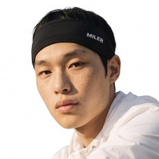마일러 실리핏 스포츠 헤어밴드, 1개, 블랙