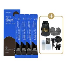 씨드비 물염색 시즌2 김혜수 프리미엄 새치 커버 다크브라운 4회분+염색도구