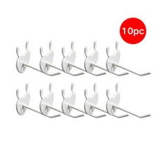 하트형 타공판 후크 일자 후크 걸이 5cm 화이트, 10개, 금속