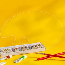 SSZ 유화용 투명 아크릴 타원 팔레트 20X30CM, 1개, 1