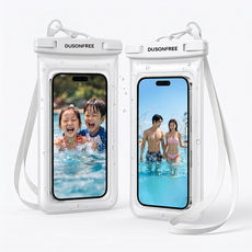 두손프리 핸드폰 방수팩 IPX8등급, 화이트&화이트, 1세트