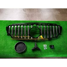 Q寶貝 w213 E250 E300 E43 AMG 專用 直立式GTR 水箱罩 電鍍亮黑/霧黑 台灣製造, 1個