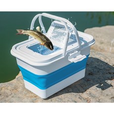 그린샵 다기능 접이식 낚시통 해루질통 세차통 청소통, 블루