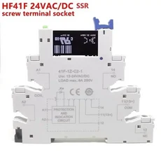41F-1Z-C2-1 HF41F 24-ZS 12-ZS 1CO 슬림/SSR 릴레이 마운트 LED 보호 회로가있는 스크류 소켓 웨이퍼 릴레이 5V 12V 24V 230V, 규격 없음, SSR IN24V OUT24DC2A