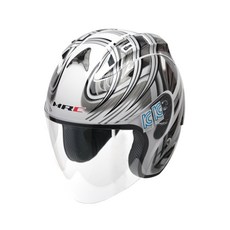 KOMO 코모 668 오픈페이스 오토바이 헬멧, WHITE SILVER