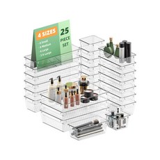 25종 서랍정리세트 투명 분할 서랍박스 자유조립 서랍수납함 다기능 서랍분할함, 1개, clear