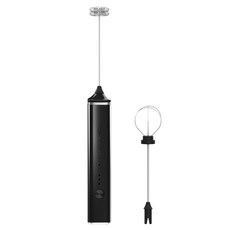 쓰리바머 핸디형 전동 우유 거품기, 1개, 블랙 1개, 블랙